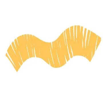 Bold wave geometric Shape with pencil scratches, hatched free hand silhouette Stock Illustration