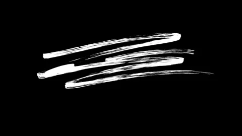 Bold white brush stroke texture on black background Видео 333441996