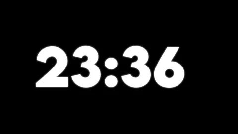 Bold White Numbers Displaying Time2520 On Black Background Stock Footage 326664233