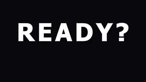 Bold White Text READY Question Mark Repeated Across Dark Background Cinemat.. Stock Footage 343407699