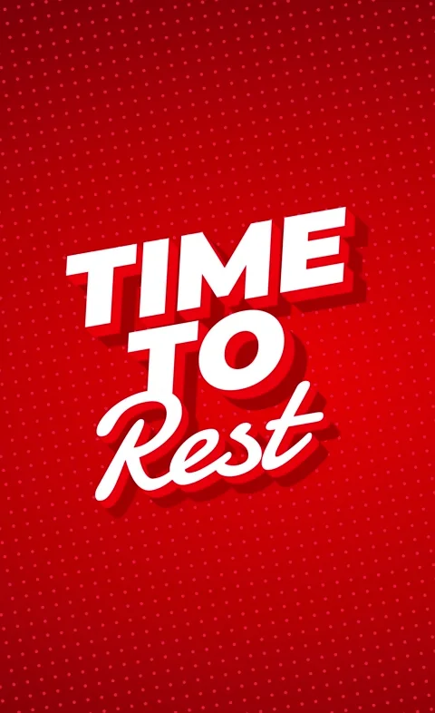 Bold white text Time to Rest on a red dotted background motion text Stock Footage 327840539
