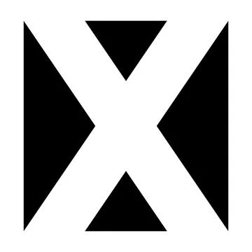 Bold White X on Black with Triangular Accents Stock Illustration