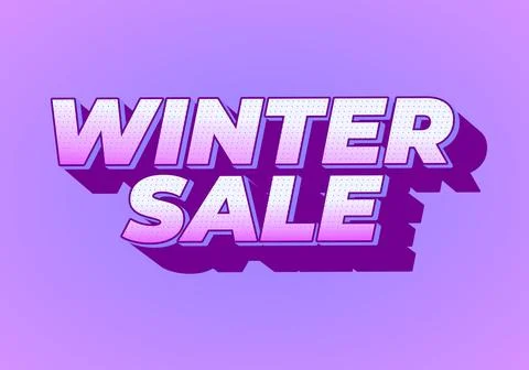 Bold Winter Sale Text with Gradient Background Stock Illustration