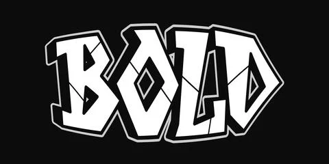 Bold word typography graffiti style lettering text 스톡 일러스트
