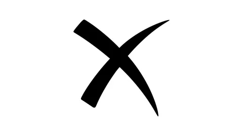 Bold X Mark Animation, Minimalist X Mark Symbol Animated Stock Footage 308970851