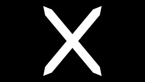 Bold X mark icon animation on Black Background, Cross Mark Symbol animated Stock Footage 308754628