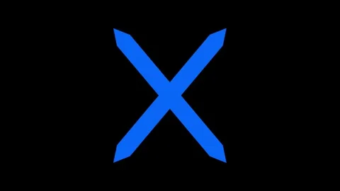 Bold X mark icon animation on Black Background, Cross Mark Symbol animated Stock Footage 308754632