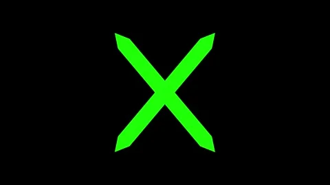 Bold X mark icon animation on Black Background, Cross Mark Symbol animated Stock Footage 308754635
