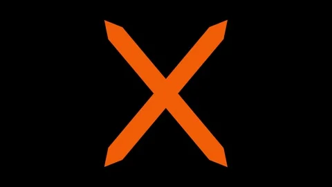 Bold X mark icon animation on Black Background, Cross Mark Symbol animated Stock Footage 308754638