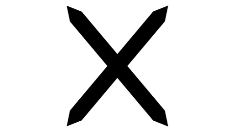 Bold X mark icon animation on White Background, Cross Mark Symbol animated Stock Footage 308754644