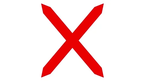 Bold X mark icon animation on White Background, Cross Mark Symbol animated Stock Footage 308754650