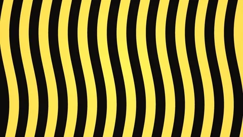 Bold yellow and black striped pattern with wavy lines Stock Footage 338322849