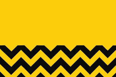 Bold yellow background with black and yellow zigzag pattern Иллюстрация