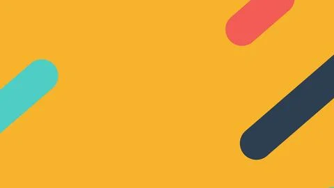 A bold yellow background features three large rounded diagonal stripes in tur 库存插图