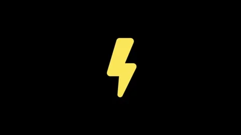 Bold Yellow Lightning Bolt Icon on Contrasting Black Background Design 스톡 동영상 341917787
