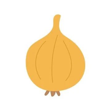 Bold yellow onion with layered shape and earthy roots, perfect for cooking Stock Illustration