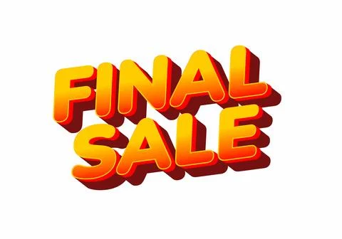 Bold yellow orange text reading FINAL SALE with strong 3d shadow on white b.. Stock Illustration