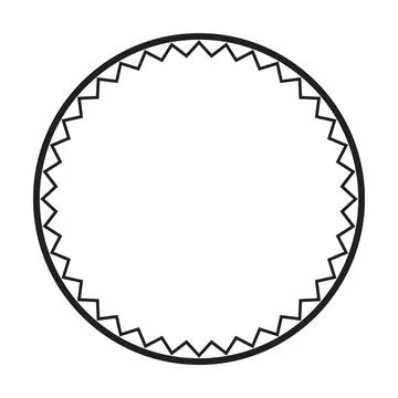 Bold Zigzag Circle Badge Geometric Vector Illustration Ilustração Stock