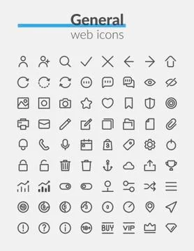 Boldline web icons set of quality icon Stock Illustration