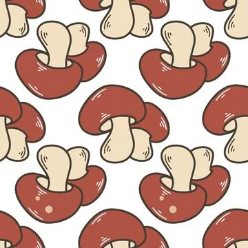 Boletus mushrooms seamless pattern vector graphics イラスト素材