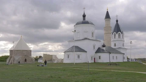 Bolgar Town is part cultural heritage, Volga Bolgaria Tatars state of Khanate of Stock Footage