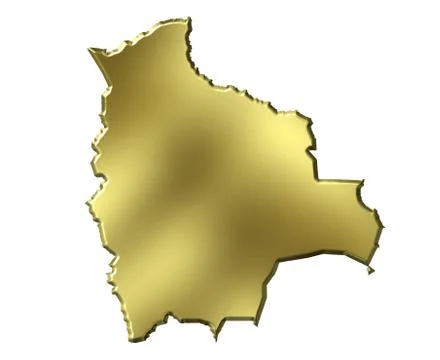 Bolivia 3d golden map Stock Illustration