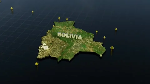 Bolivia 3D Map With Animation Stock Footage 302483117