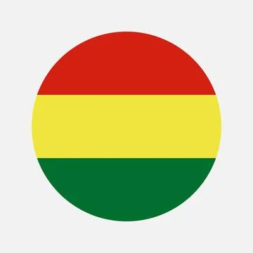Bolivia circle flag. Vector illustration. Stock Illustration