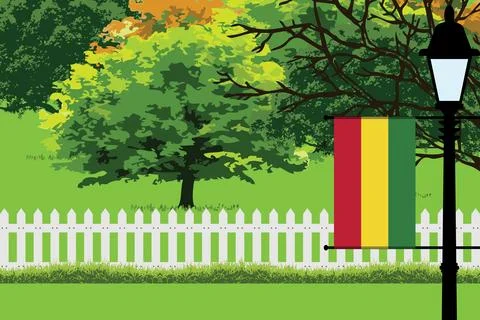 Bolivia Day Trees Lamp Vector Illustration Stock Illustration