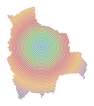 Bolivia dotted map. Digital style shape of Bolivia. Tech icon of the countr.. Stock Illustration
