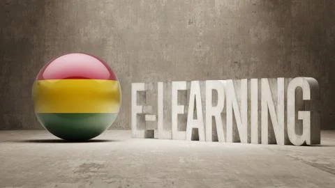 Bolivia. E-Learning  Concept Illustrazione stock