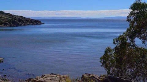 Bolivia on far shore Stock Footage 73276407