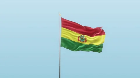 Bolivia Flag With Alpha And Background With Different Angle Of Movement   Stock Footage 131639274