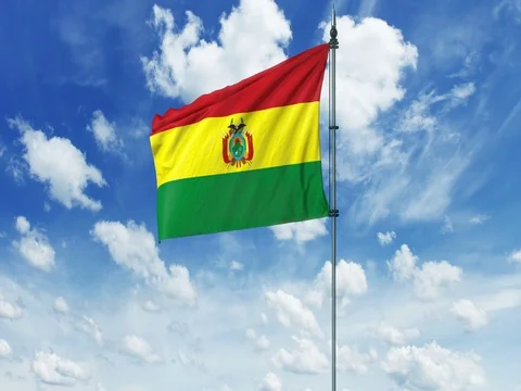 Bolivia flag animation, alpha channel Stock Footage 78622161