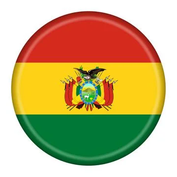 Bolivia flag button 3d illustration with clipping path Stock Illustration