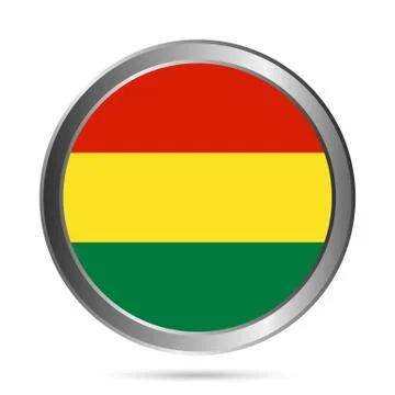 Bolivia flag button. The colors of the original. Stock Illustration