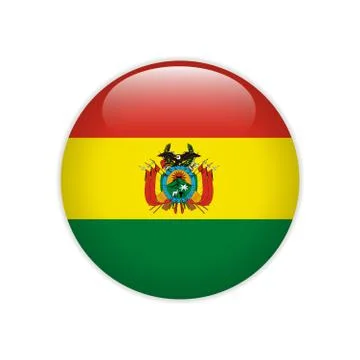 Bolivia flag on button Stock Illustration