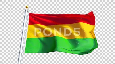 Bolivia flag, close up, isolated with alpha channel Stock Photos