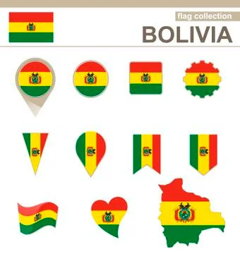 Bolivia Flag Collection Stock Illustration