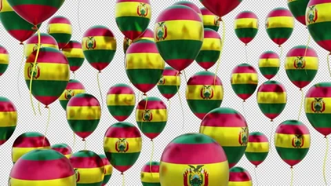 Bolivia Flag On The Flying Balloons Stock Footage 314647632