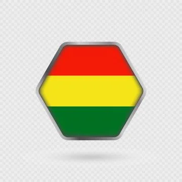 Bolivia flag in a hexagon frame. Stock Illustration