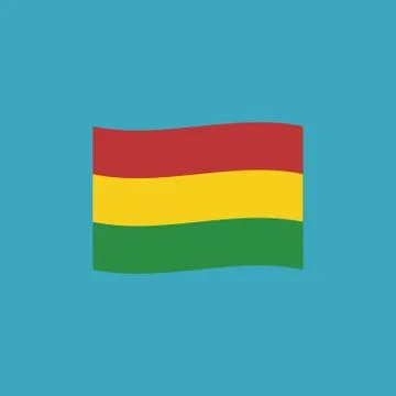 Bolivia flag icon in flat design Stock Illustration
