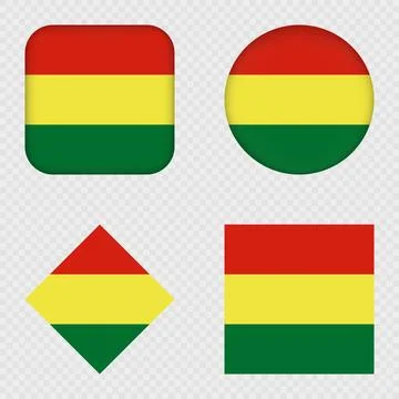 Bolivia Flag Icons Pack. Vector illustration. Stock Illustration