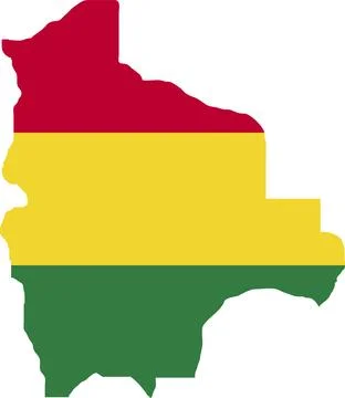 Bolivia Flag in Map, Bolivia Map with Flag, Country Map, Bolivia Map with F.. Stock Illustration