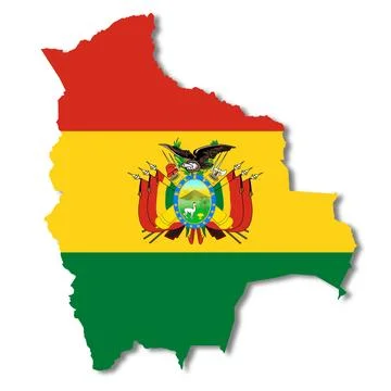Bolivia flag map on white background 3d illustration with clipping path Stock Illustration