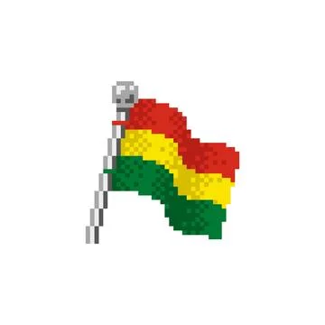 Bolivia Flag in Pixel Art Stock Illustration