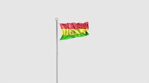 Bolivia   Flag Pole  Animation Include Alpha 3D Rendering Stock-Footage 283138569