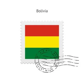 Bolivia Flag Postage Stamp 스톡 일러스트