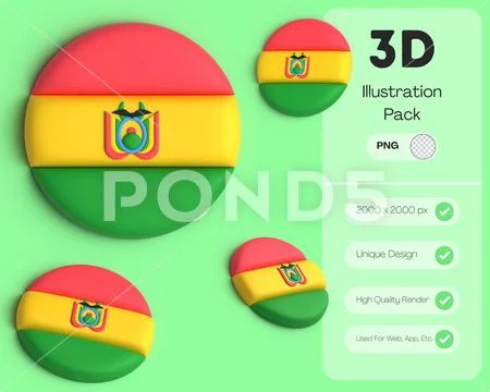 Bolivia flag PSD Template