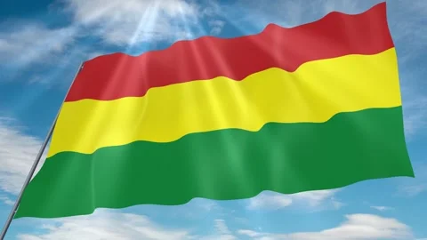 Bolivia Flag Seamless Loop 4k 60fps on Sky Background Stock Footage 341754961